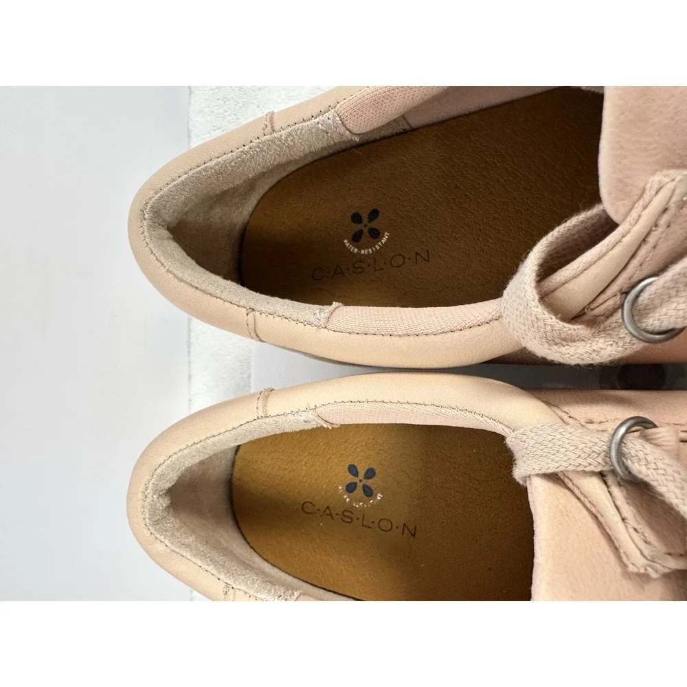 CARLSON Cnandes-Lea Women's Light Pink Laced Leather Sneakers Shoes Size 8.5‎